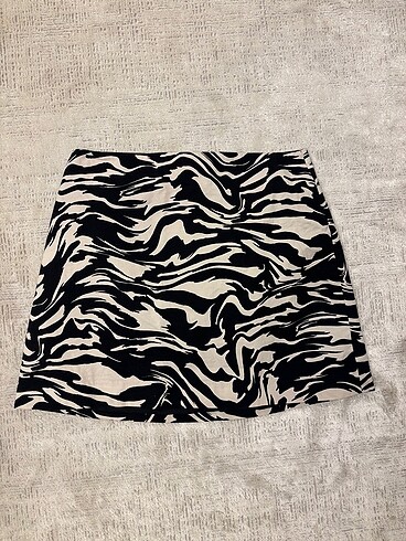 Zebra Desen Mini Etek