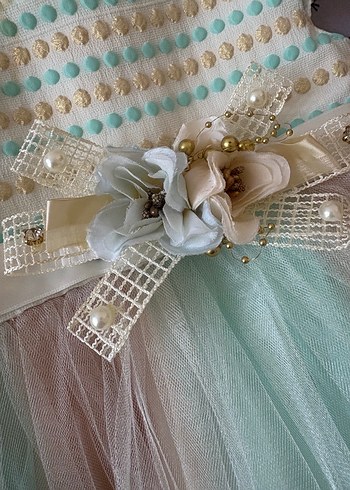 Turkuaz Bohem Kız Elbisesi - Görsel 4