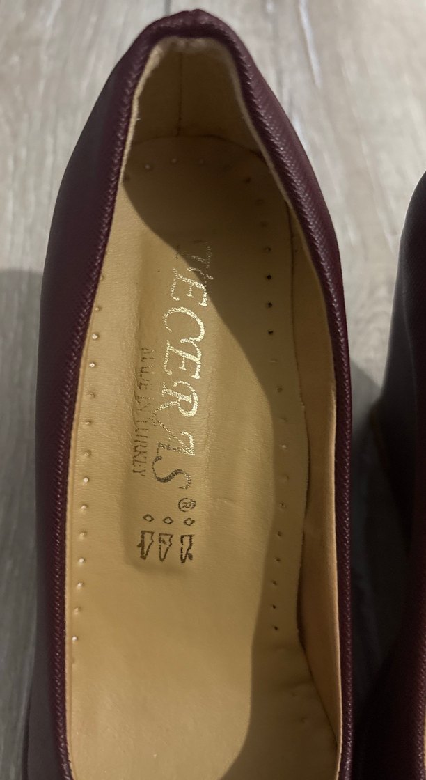 Sıfır Bordo Deri Dolgu Topuklu Kadın Stiletto - Görsel 2