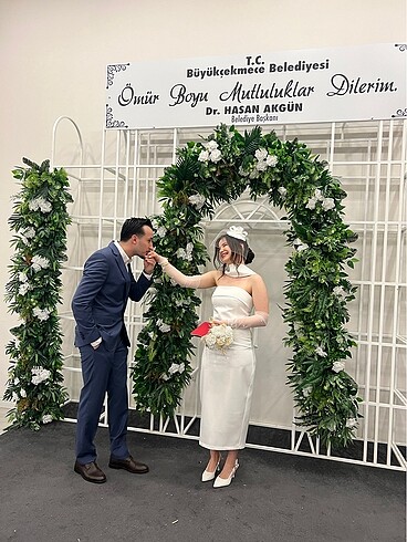 36 Beden beyaz Renk Nikah elbisesi