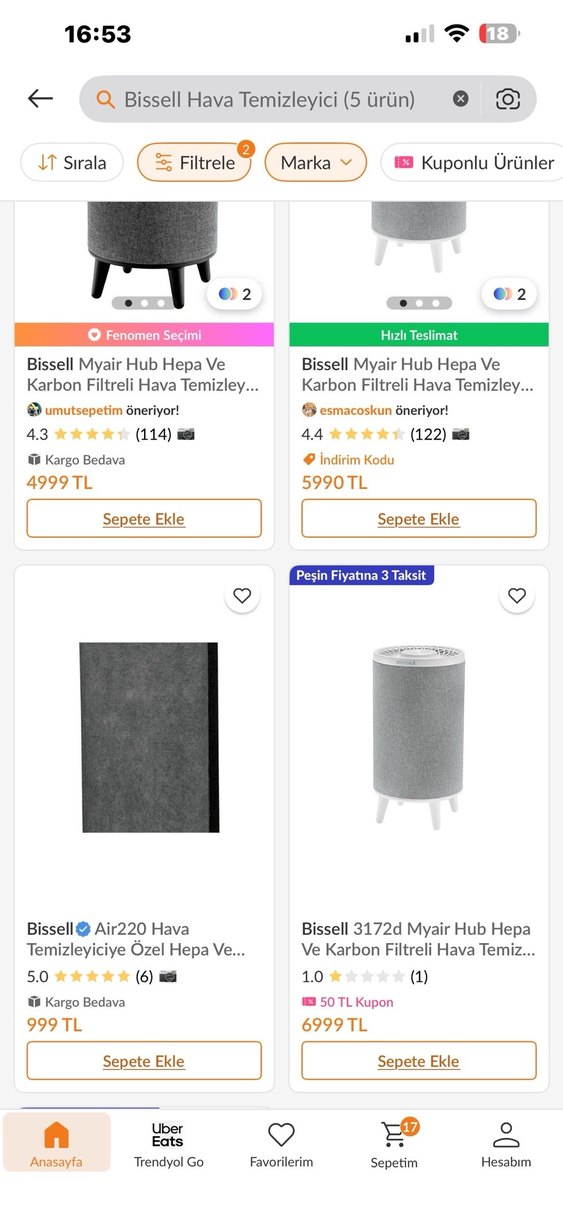 Bissell MYAIRHUB Hava Temizleyici Gri - Görsel 2