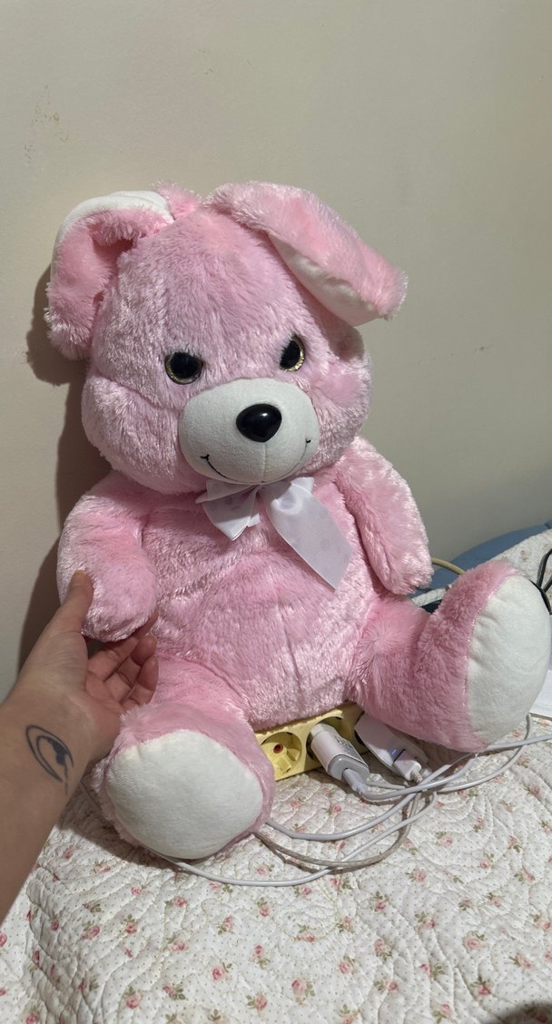 Pembe Peluş Oyuncak Tavşan - Görsel 2