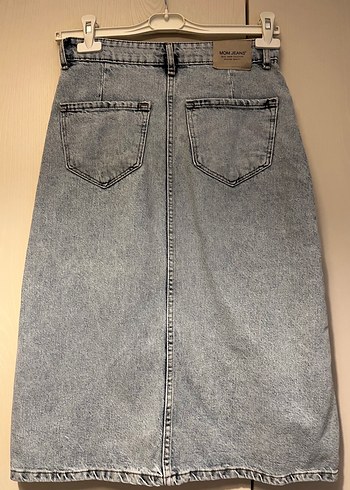 Zara Düğmeli Açık Mavi Midi Denim Etek