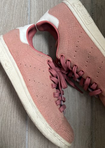Adidas stan smıth Pembe Süet Bağcıklı Kadın Spor Ayakkabı - Görsel 2