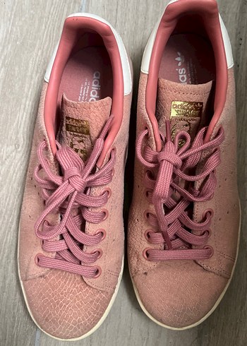 Adidas stan smıth Pembe Süet Bağcıklı Kadın Spor Ayakkabı - Görsel 3