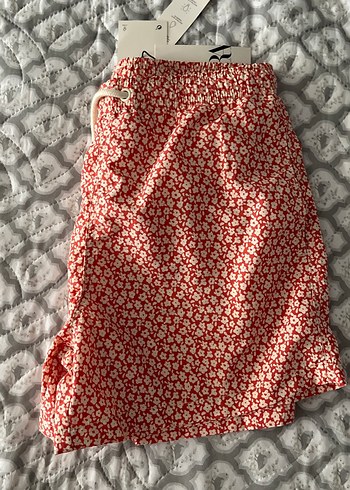 Kırmızı Mini Pamuklu Bohem Şort - Görsel 5