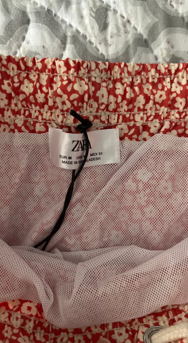 Kırmızı Mini Pamuklu Bohem Şort - Görsel 2