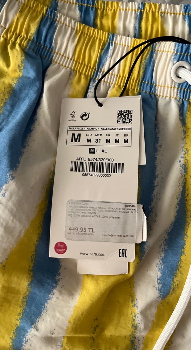 Sarı Mavi Erkek Mini Şort - Görsel 2