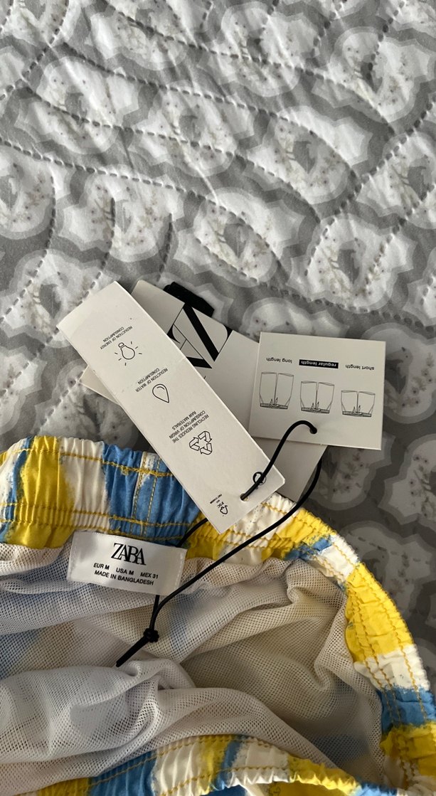 Sarı Mavi Erkek Mini Şort - Görsel 5