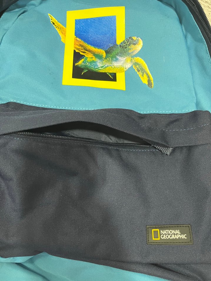 Mavi Baskılı Fermuarlı Kadın Sırt Çantası - Görsel 2