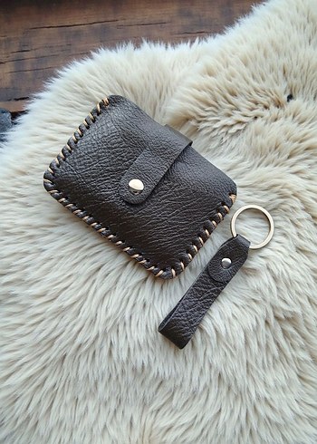 hakiki Deri Kadın Cüzdanı ve Anahtarlık - Görsel 2