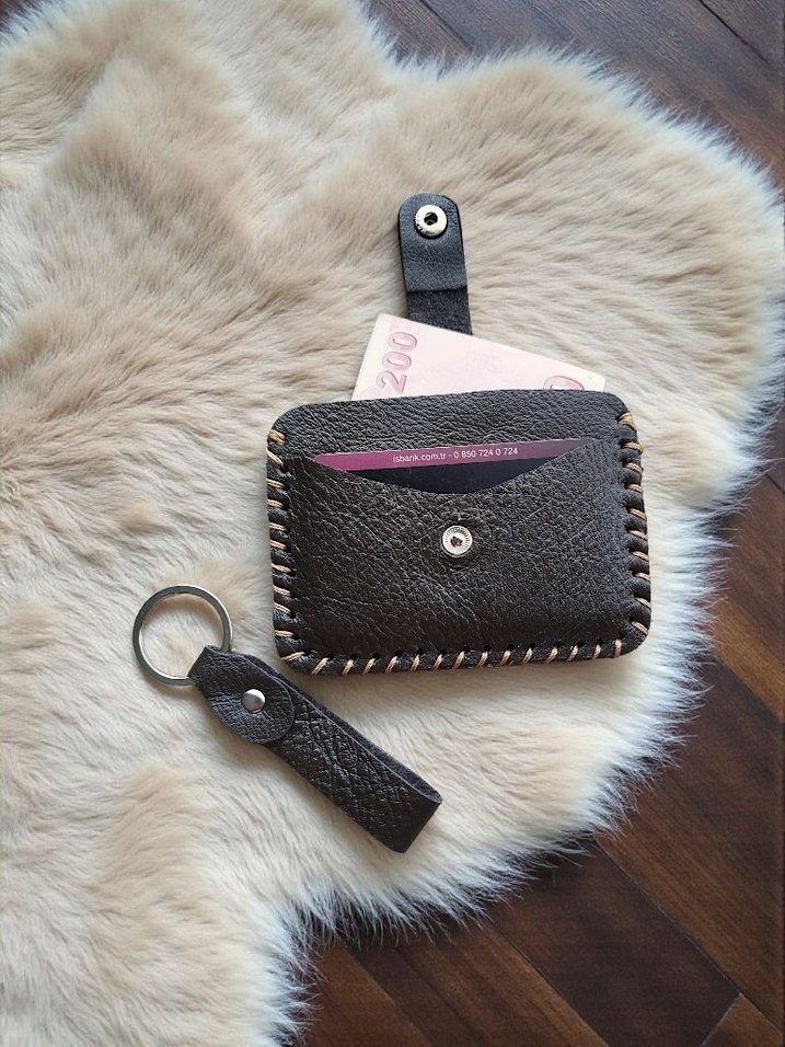 hakiki Deri Kadın Cüzdanı ve Anahtarlık - Görsel 3