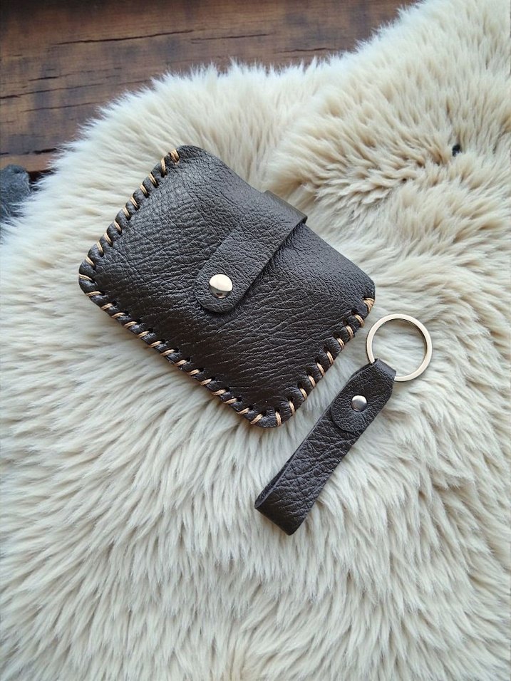 hakiki Deri Kadın Cüzdanı ve Anahtarlık - Görsel 2