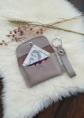 el yapımı hakiki deri cüzdan ve anahtarlık - Görsel 2