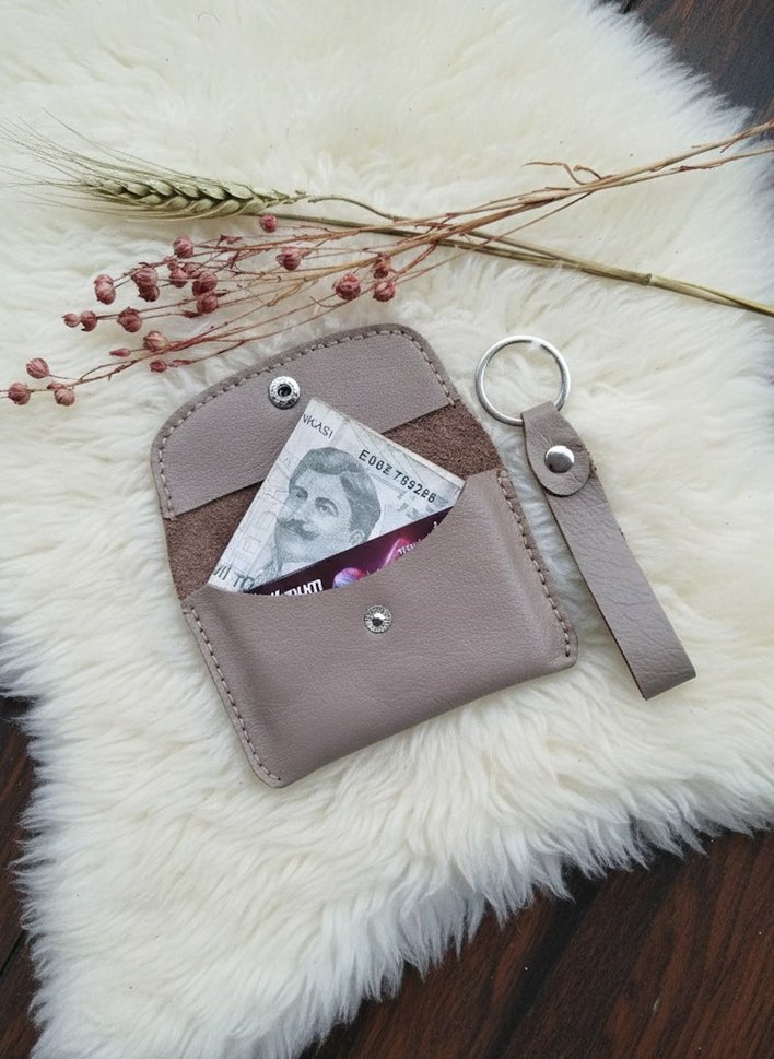 el yapımı hakiki deri cüzdan ve anahtarlık - Görsel 2