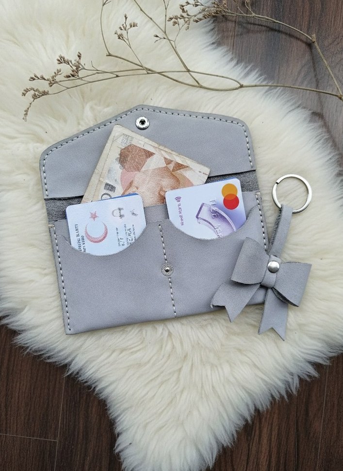 el yapımı hakiki deri cüzdan ve anahtarlık - Görsel 2