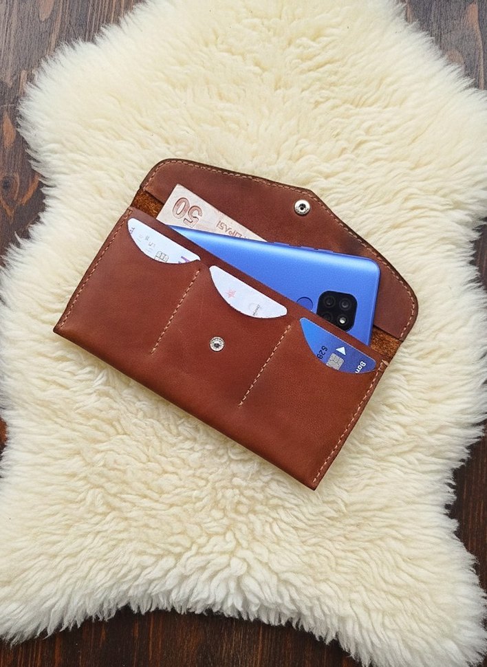 Kahverengi hakiki Deri Kadın Portföy Cüzdan - Görsel 2