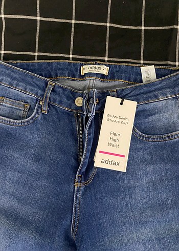 Addax Yuksek Bel Mavi Denim Jean