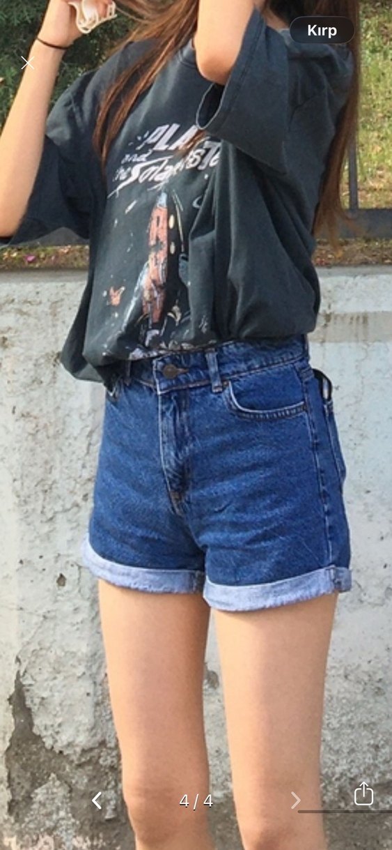 Jean şort - Görsel 4