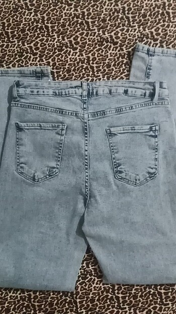 31 Beden mavi Renk Klasik5 Cep İspanyol paça denim pantolon