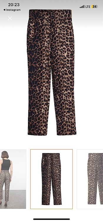 Leopar cigarette kalıp yüksel bel pantolon - Görsel 6