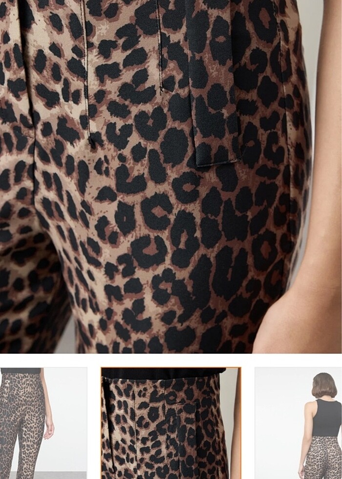 Leopar cigarette kalıp yüksel bel pantolon - Görsel 4