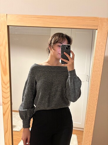 H&M kayık yaka kazak
