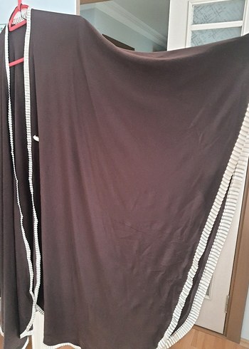 Uzun Kollu Kahverengi pelerin panço - Görsel 2