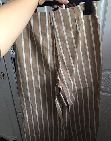 xs Beden camel Renk Trendyolmilla uzun keten pantolon