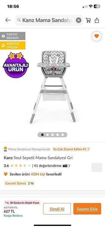Kanz mama sandalyesi
