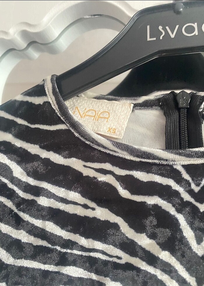 Zebra desenli mini elbise - Görsel 3