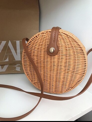 Zara hasır çanta yazlık