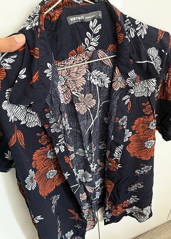 Bohem Keten erkek V Yaka Desenli Gömlek - Görsel 2