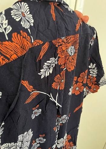 Bohem Keten erkek V Yaka Desenli Gömlek - Görsel 3