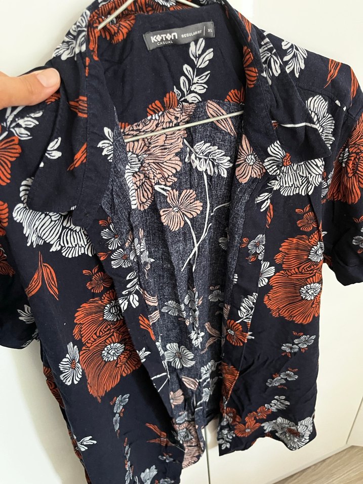 Bohem Keten erkek V Yaka Desenli Gömlek - Görsel 2