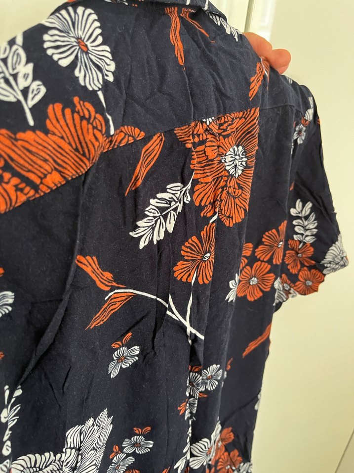 Bohem Keten erkek V Yaka Desenli Gömlek - Görsel 3