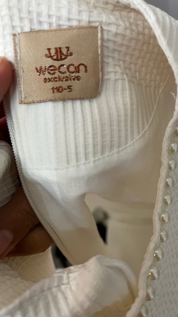 İnci Detaylı Kolsuz Kız Çocuk Elbise - Görsel 4