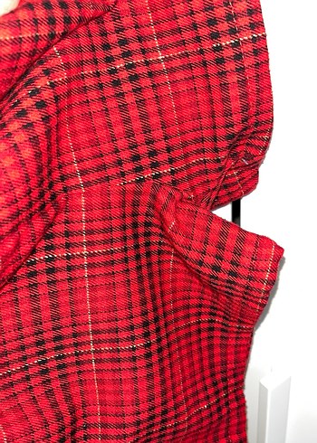 Kırmızı Kareli Fırfırlı Kız Elbisesi - Görsel 3