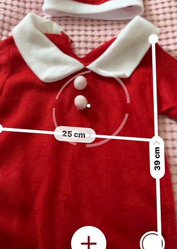 Noel kostüm Kırmızı Kapüşonlu Bebek elbise - Görsel 2