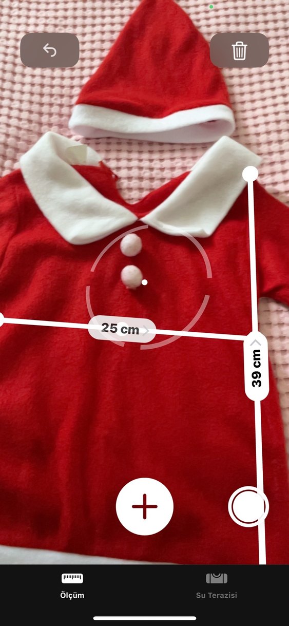 Noel kostüm Kırmızı Kapüşonlu Bebek elbise - Görsel 2