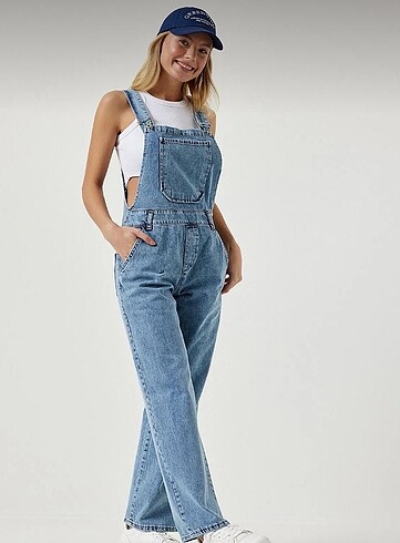 Urban Outfitters Unisex Mavi Denim Büyük Cep Tulum