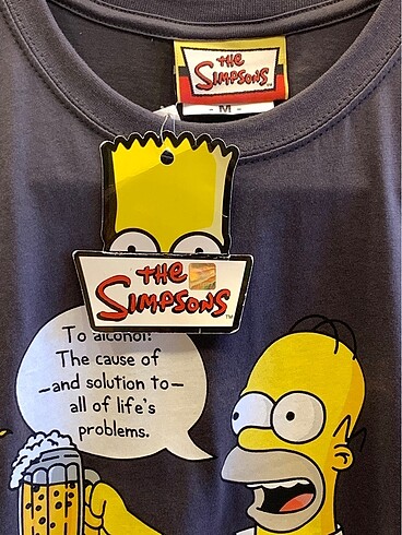 m Beden gri Renk Kolsuz The Simpsons Tişört