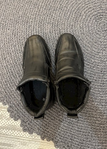 Siyah Deri Fermuarlı Erkek Bot - Görsel 3