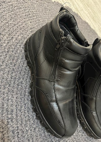 Siyah Deri Fermuarlı Erkek Bot - Görsel 2