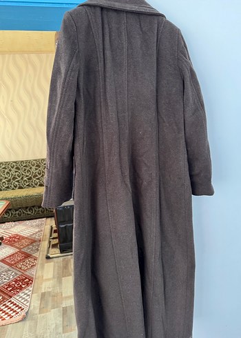 Düğmeli Uzun Kahverengi Kadın Kaban - Görsel 5