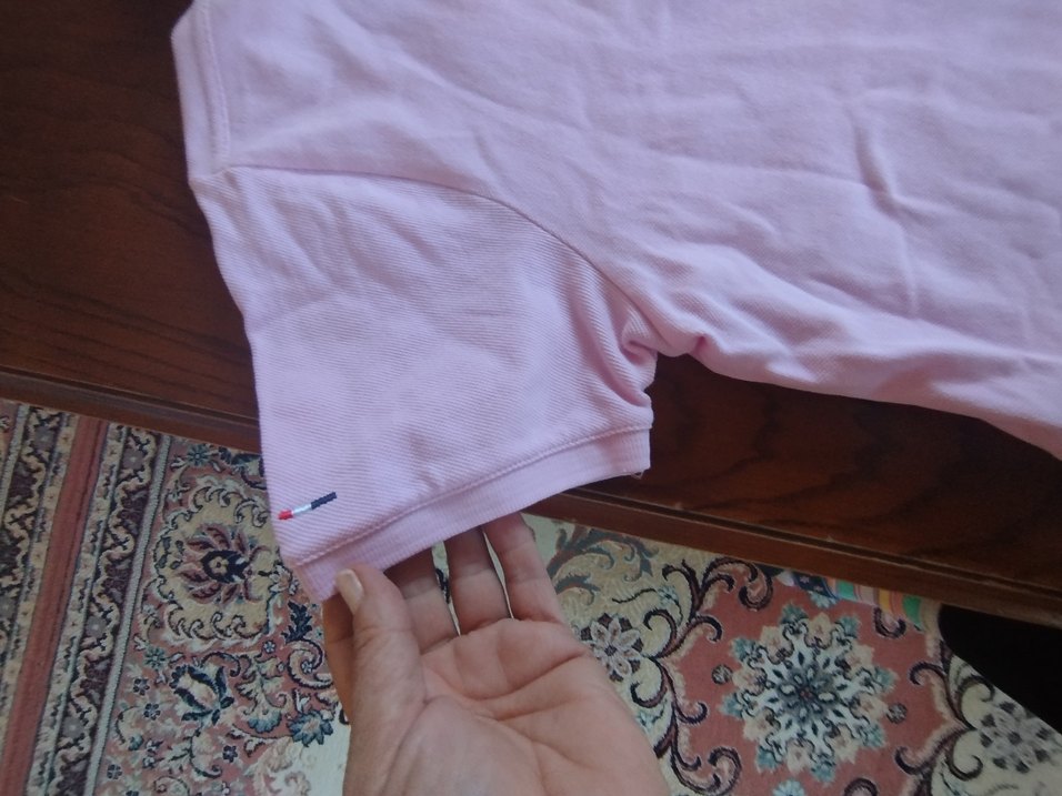 Pembe Pamuklu Kısa Kollu Polo Tişört - Görsel 3