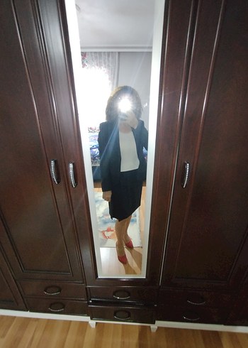 tiriko kazak hediye Siyah Midi Uzun Kollu Kadın Takım Elbise - Görsel 14