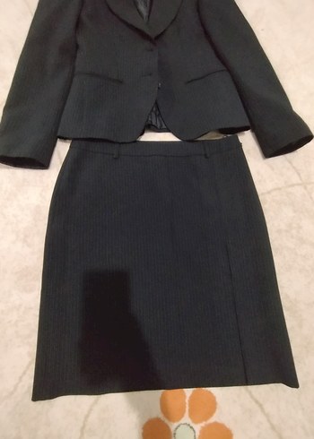 tiriko kazak hediye Siyah Midi Uzun Kollu Kadın Takım Elbise - Görsel 3