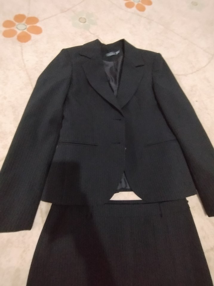 tiriko kazak hediye Siyah Midi Uzun Kollu Kadın Takım Elbise - Görsel 2