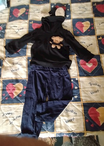 Gri Düğmeli Uzun Kollu Bebek Takımı karışık marka çocuk kıyafet - Görsel 13